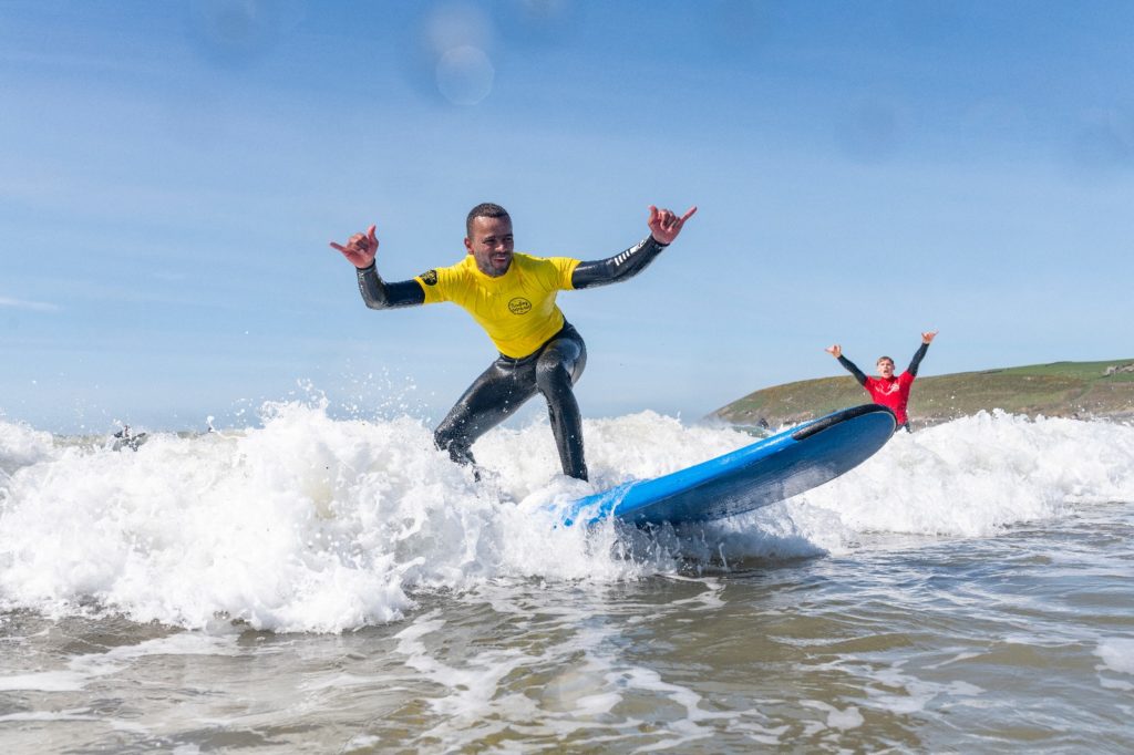 Half-day beginner surf lessons in Croyde Bay