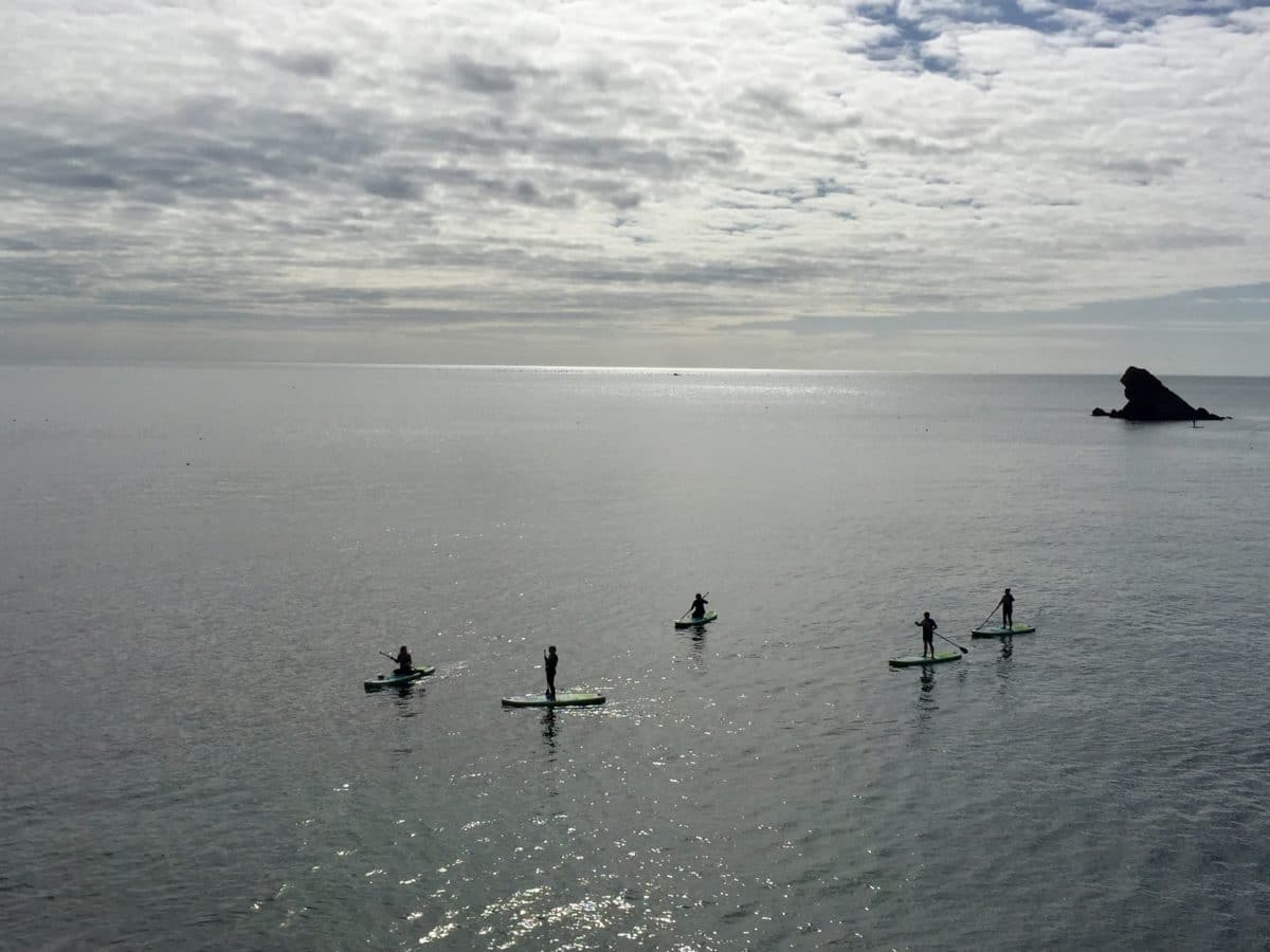 group paddleboarding