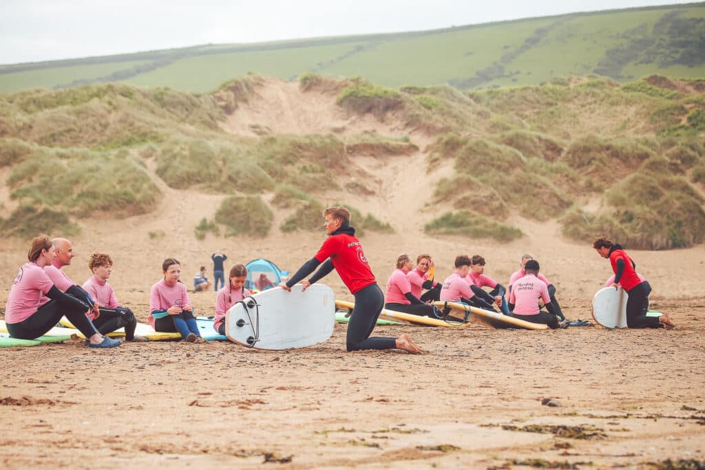 School Activities Croyde Bay 6 Students to 1 Instructor Surf Lessons