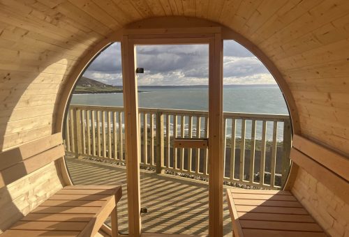 Croyde Wood Fired Sauna and Cold Water Plunge overlooking Croyde Bay